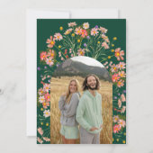 Boho Bloemen Foto Boog Bruiloft Save The Date (Achterkant)