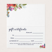 Boho Bloemen Frame - Cadeaubon Kaart (Binnenkant ongevouwen)