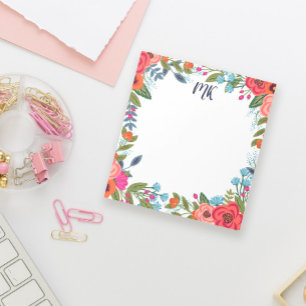 Boho Bloemen Geborduurd Notitieblok