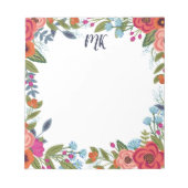 Boho Bloemen Geborduurd Notitieblok (Voorkant)