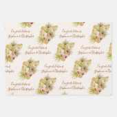 Boho Bloemen Gedroogde Palm Namen Toevoegen Trouwe Inpakpapier Vel (Voorkant 2)
