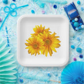 Boho Bloemen Gele Bloemen Land Bloemen Bruiloft Papieren Bordje (Feest)