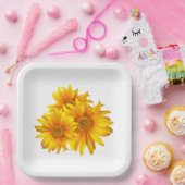 Boho Bloemen Gele Bloemen Land Bloemen Bruiloft Papieren Bordje (Feest)