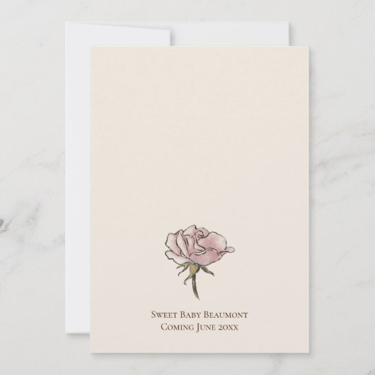 Boho  Bloemen Genderneutraal Baby shower Kaart (Achterkant)