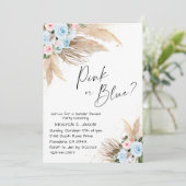 Boho Bloemen Geslacht Onthullen Partij Kaart (Staand voorkant)