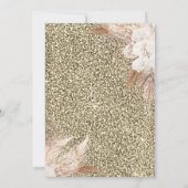 Boho Bloemen,Glitter,Roze Goud Pensioen Kaart (Achterkant)