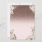 Boho Bloemen Glitter Vlinders Quinceañera Kaart (Achterkant)