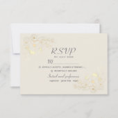 Boho Bloemen Goud Bruiloft RSVP Kaart (Voorkant)