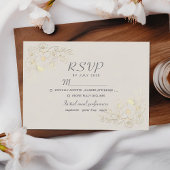 Boho Bloemen Goud Bruiloft RSVP Kaart