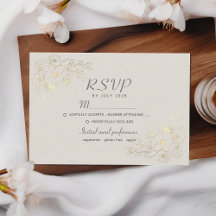 Boho Bloemen Goud Bruiloft RSVP Kaart