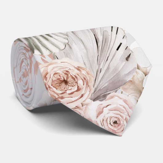 boho bloemen gras stropdas (Opgerold)