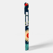 Boho Bloemen Groen Rood Gepersonaliseerde Foto Case-Mate iPhone Case (Achterkant / Links)