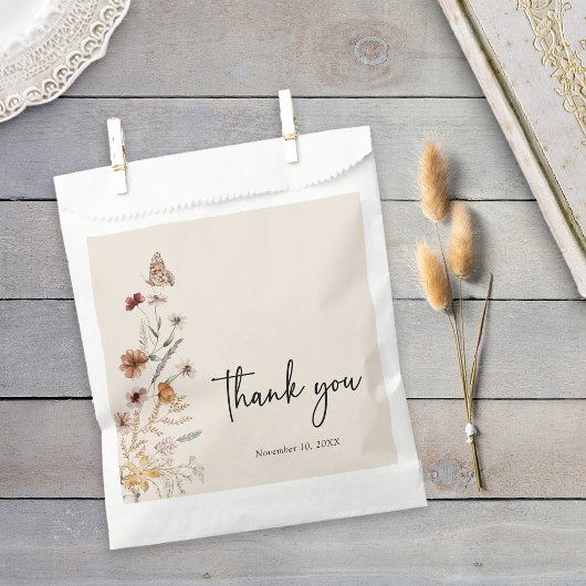 Boho bloemen gunstzak bedankzakje