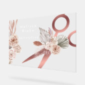 Boho Bloemen haarstylist Acryl Bord (Hoek)