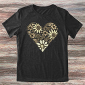 Boho Bloemen Hart Illustratie Tri-Blend Shirt