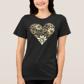Boho Bloemen Hart Illustratie Tri-Blend Shirt (Voorkant)
