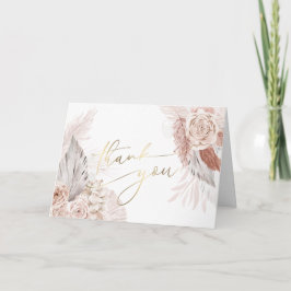 Boho bloemen Hartelijk dank Kaart