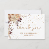 Boho Bloemen herfst bruidsdouche bedankkaart (Voorkant)