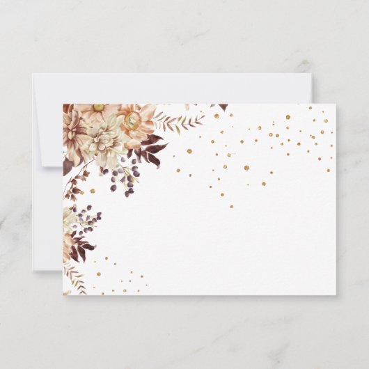 Boho Bloemen herfst bruidsdouche bedankkaart (Achterkant)