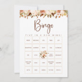 Boho Bloemen Herfst Bruidsdouche Bingo Spelkaart Kaart (Voorkant)
