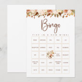 Boho Bloemen Herfst Bruidsdouche Bingo Spelkaart Kaart (Voorkant / Achterkant)
