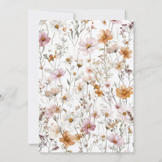 Boho Bloemen Herfst Bruiloft Kaart (Achterkant)