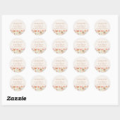 Boho Bloemen Herfst Bruiloft Ronde Sticker (Vel)
