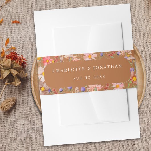 Boho Bloemen Herfst Bruiloft Uitnodigingen Wikkel