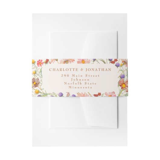 Boho Bloemen Herfst Bruiloft Uitnodigingen Wikkel (Voorkant Voorbeeld)