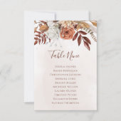 Boho Bloemen Herfst Bruiloft Zitkaart Tafelplan (Voorkant)