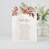 Boho Bloemen Herfst Bruiloft Zitkaart Tafelplan (Staand voorkant)