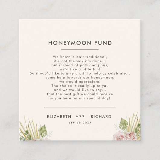 Boho Bloemen Herfst Herfst Bruiloft Behuizing Kaar Informatiekaartje (Voorkant)