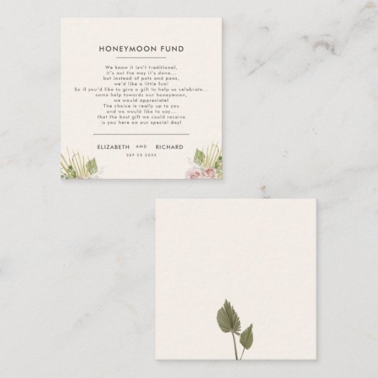 Boho Bloemen Herfst Herfst Bruiloft Behuizing Kaar Informatiekaartje (Voorkant / Achterkant)