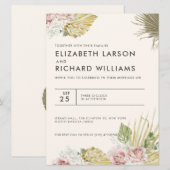 Boho Bloemen Herfst Herfst Bruiloft Kaart (Voorkant / Achterkant)