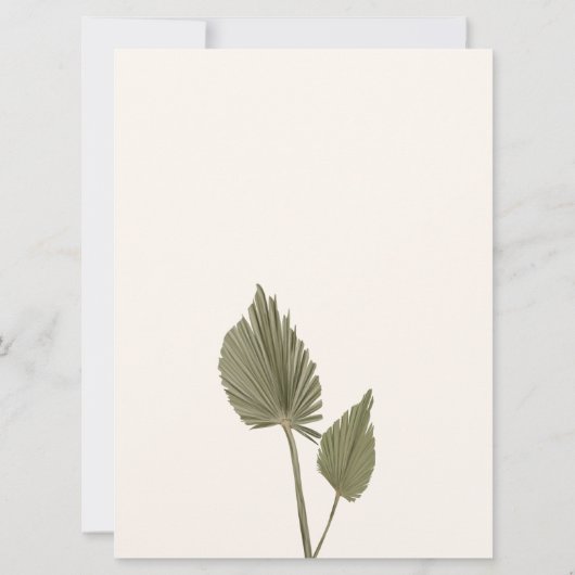 Boho Bloemen Herfst Herfst Bruiloft Kaart (Achterkant)