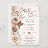 Boho Bloemen Herfst in Liefde Baby shower Kaart (Voorkant)