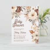 Boho Bloemen Herfst in Liefde Baby shower Kaart (Staand voorkant)