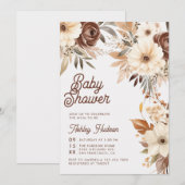 Boho Bloemen Herfst in Liefde Baby shower Kaart (Voorkant / Achterkant)