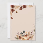 Boho Bloemen Herfst Pompoen 2e Verjaardag Uitnodig Kaart (Achterkant)