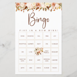 Boho Bloemen Herfst | Trouw Bingo Spel
