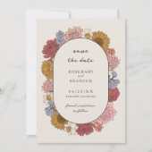 Boho Bloemen Herfst Tuin Bruiloft Foto Save The Date (Voorkant)