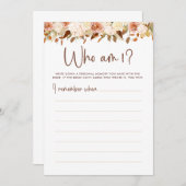 Boho Bloemen Herfst Wie Ben Ik Bruidsfeest Spelkaa Kaart (Voorkant / Achterkant)