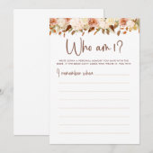 Boho Bloemen Herfst Wie Ben Ik Bruiloft Game Card Kaart (Voorkant / Achterkant)