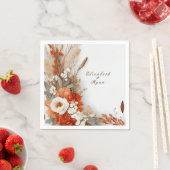 Boho Bloemen Herfstkleuren, Herfst Bruiloft Servet (Insitu)