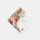 Boho Bloemen Herfstkleuren, Herfst Bruiloft Servet (Hoek)