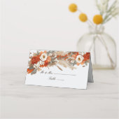 Boho bloemen herfstkleuren, herfstbruiloft plaatskaartje (Achterkant)