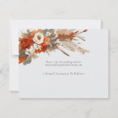 Boho bloemen herfstkleuren, herfstbruiloft save the date (Achterkant)