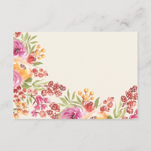 Boho Bloemen Honeymoon Fonds Bruidsfeestje Informatiekaartje (Achterkant)