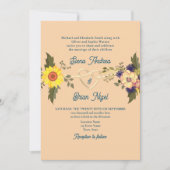 Boho Bloemen Huwelijk QR Code Kaart (Voorkant)