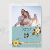 Boho Bloemen Huwelijk QR Code Kaart (Achterkant)